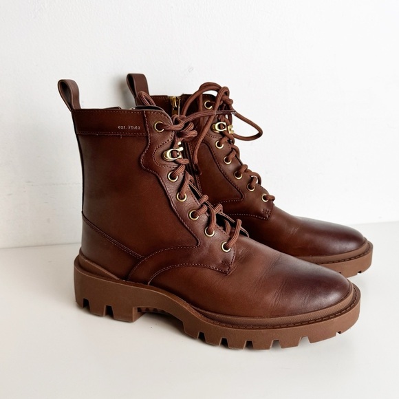 COACH Citysole Leather Boots in saddle size 40 - Picture 1 of 9